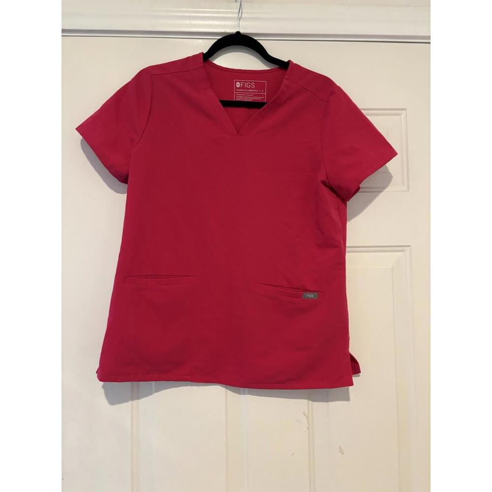 Womens sz S fuchsia Figs medical shirt #397